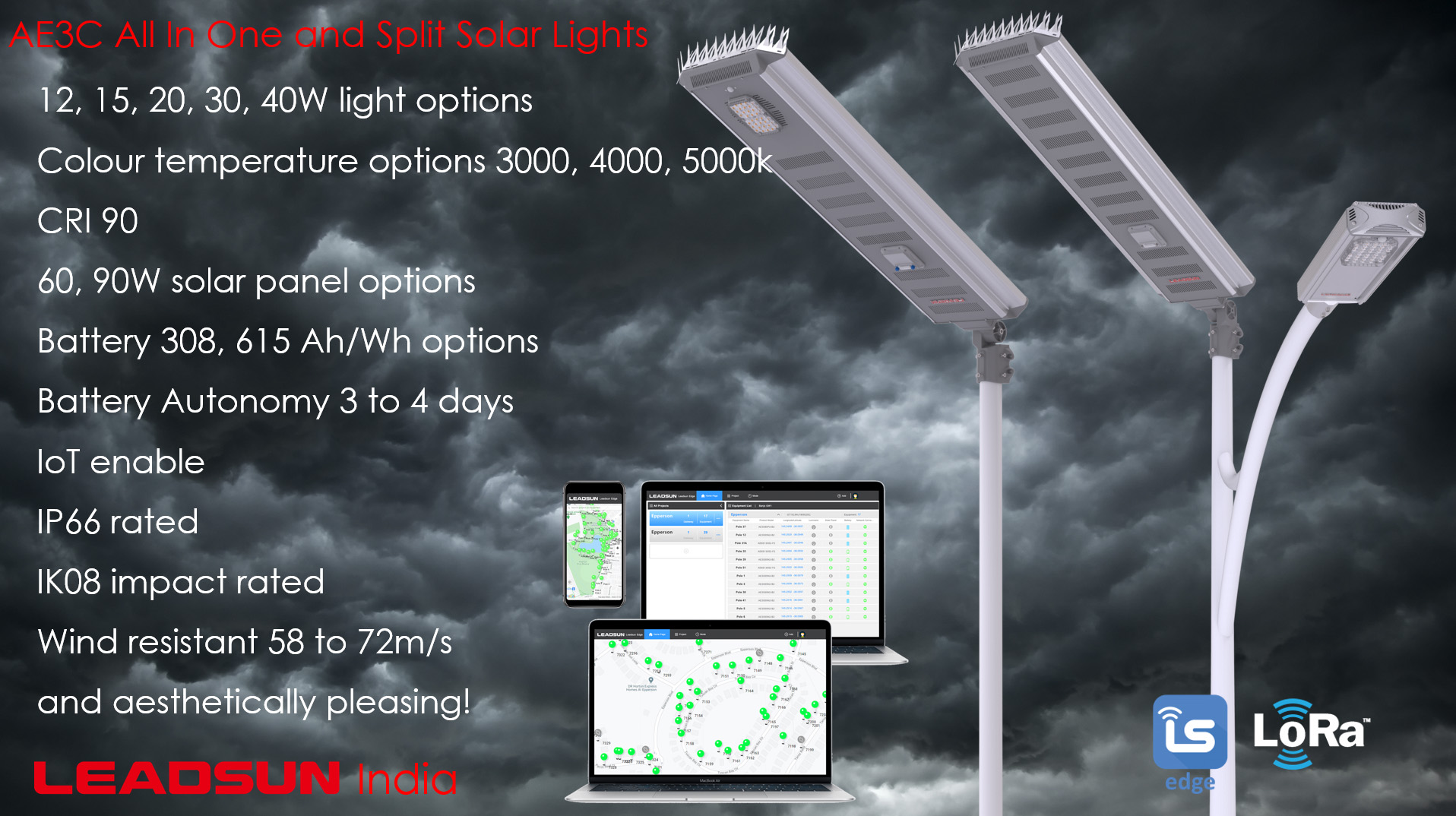 High quality solar lighting for public open spaces